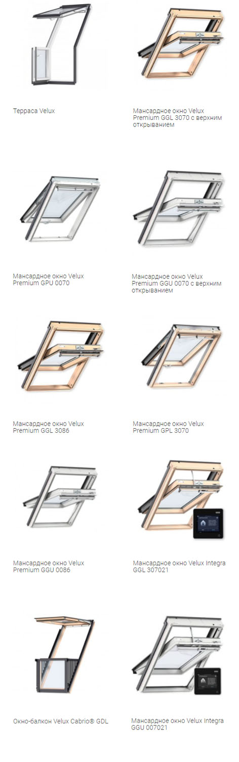 Velux Premium виды